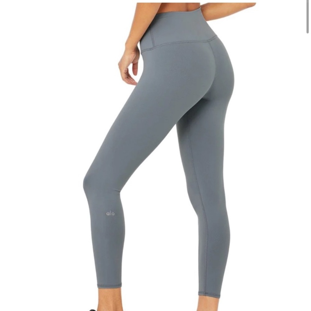 Alo High Waisted Leggings Solid Blue Medium